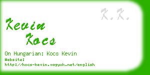 kevin kocs business card